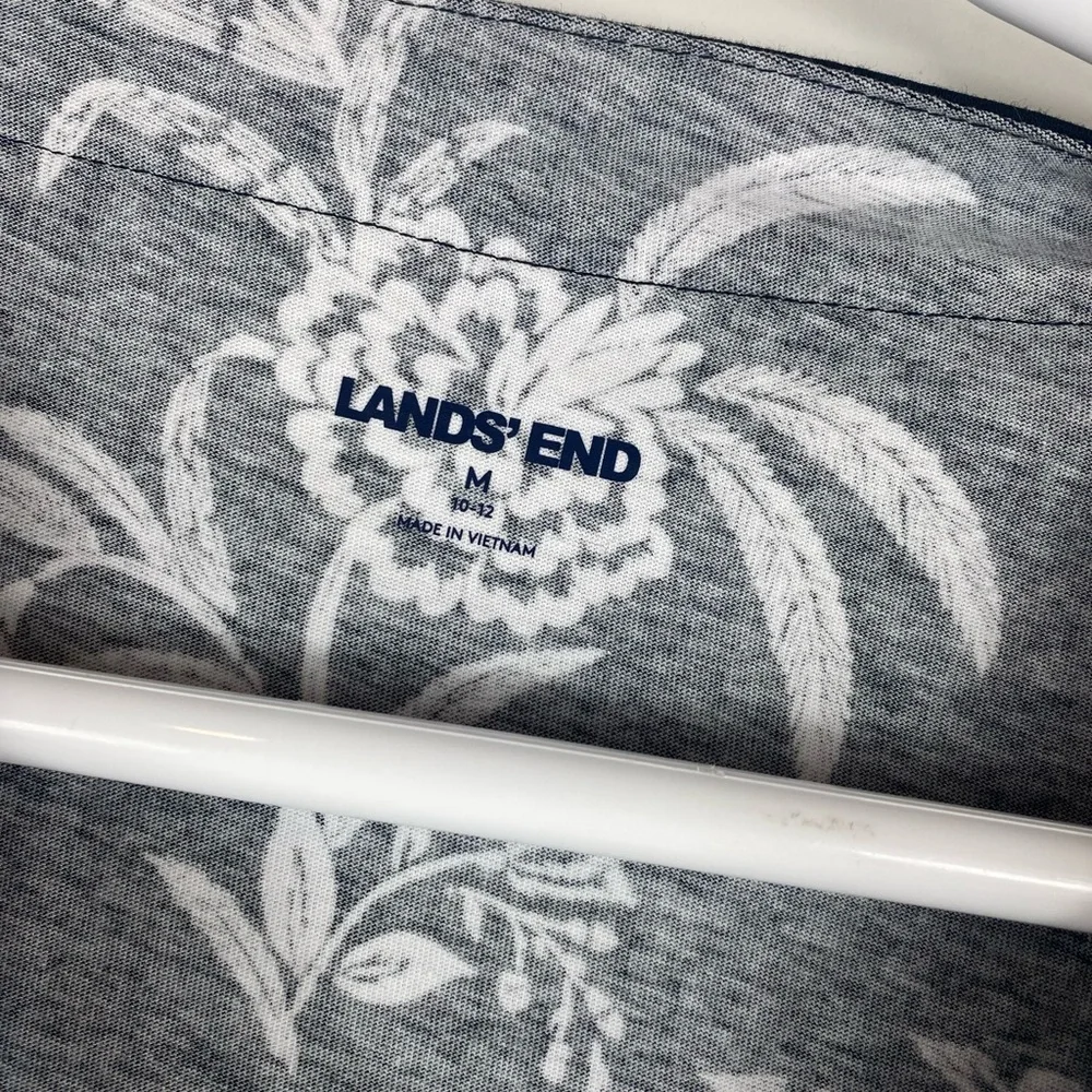 Lands' End Black and White Floral summer Dress Medium - Picture 3 of 5